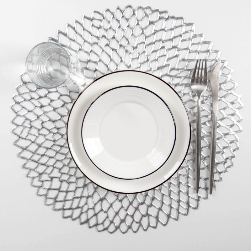 Набор салфеток кухонных «Лея», 38×38 см, цвет серебро