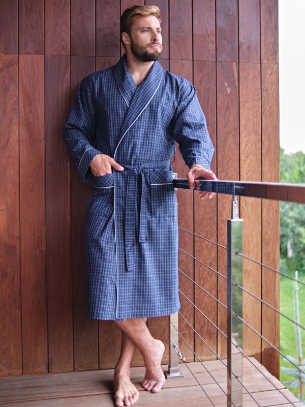 Мужской облегченный халат Arman (Синий)